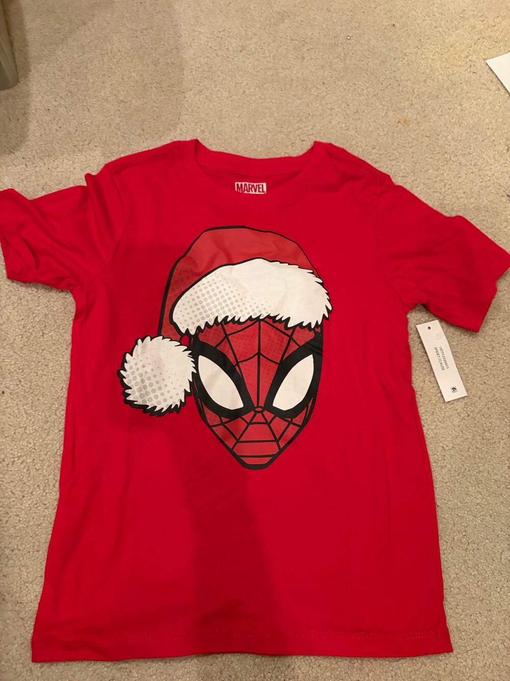 NWT kids small Spiderman Santa graphic tee